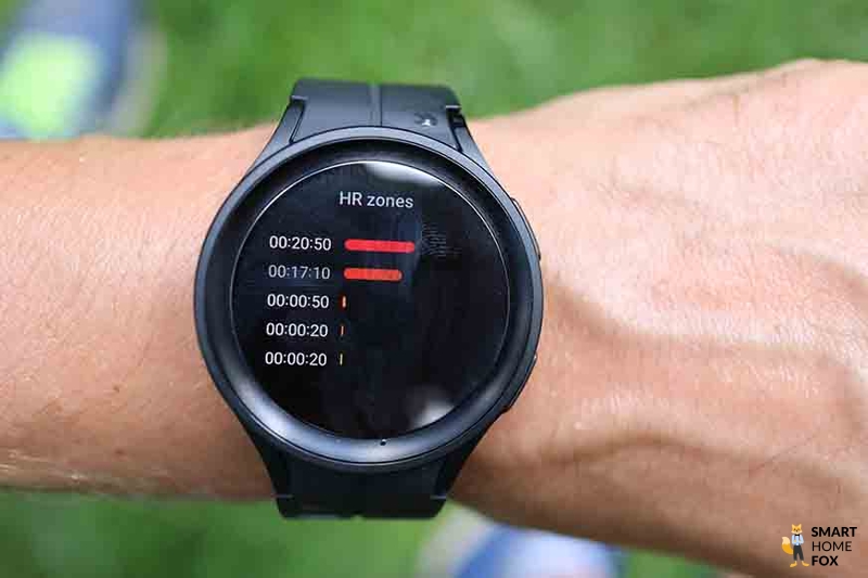 You can see the recorded heart rate zones on the Samsung Galaxy Watch 5.